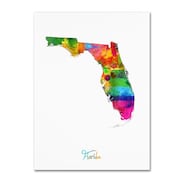 TRADEMARK FINE ART Michael Tompsett 'Florida Map' Canvas Art, 18x24 MT0702-C1824GG
